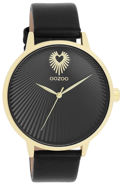 OOZOO C11242 42mm Timepieces Black Leather Strap