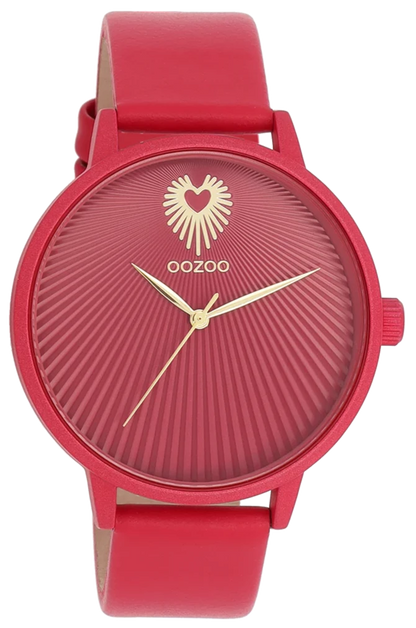 OOZOO C11247 42mm Timepieces Magenta Leather Strap