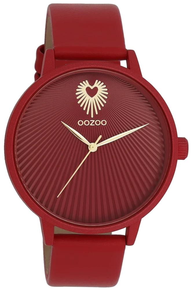 OOZOO C11249 42mm Timepieces Red Leather Strap