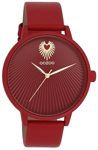 OOZOO C11249 42mm Timepieces Red Leather Strap