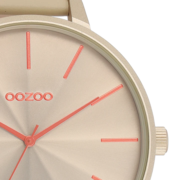 OOZOO C11251 48mm Timepieces Beige Leather Strap