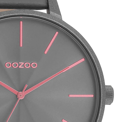 OOZOO C11254 48mm Timepieces Grey Leather Strap