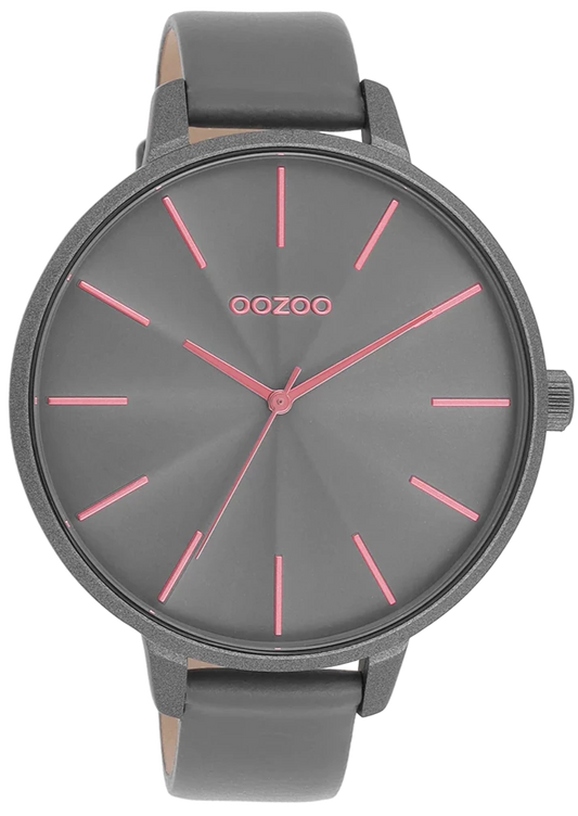 OOZOO C11254 48mm Timepieces Grey Leather Strap