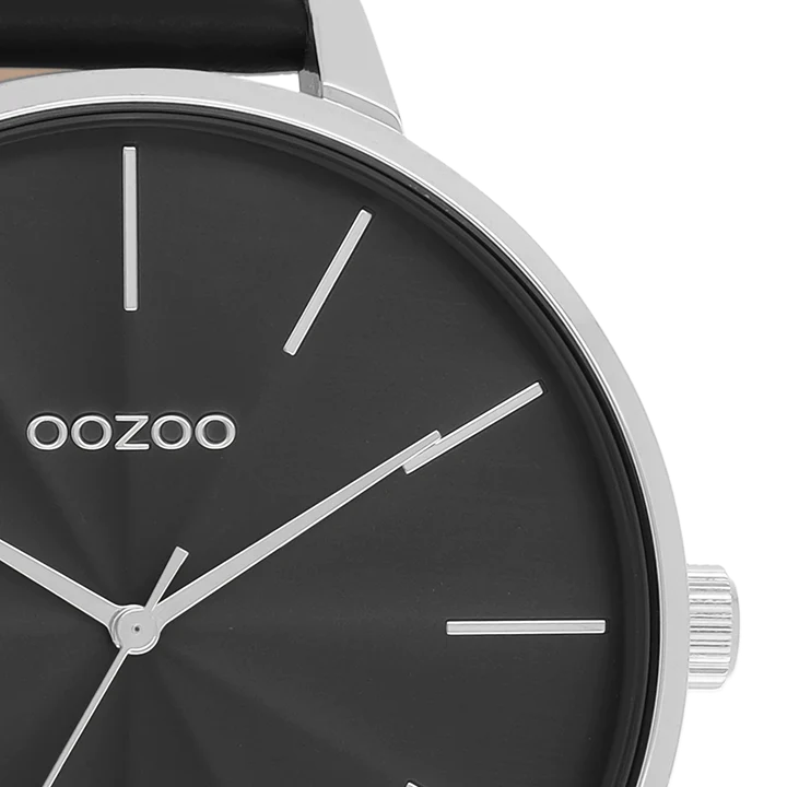 OOZOO C11258 48mm Timepieces Black Leather Strap