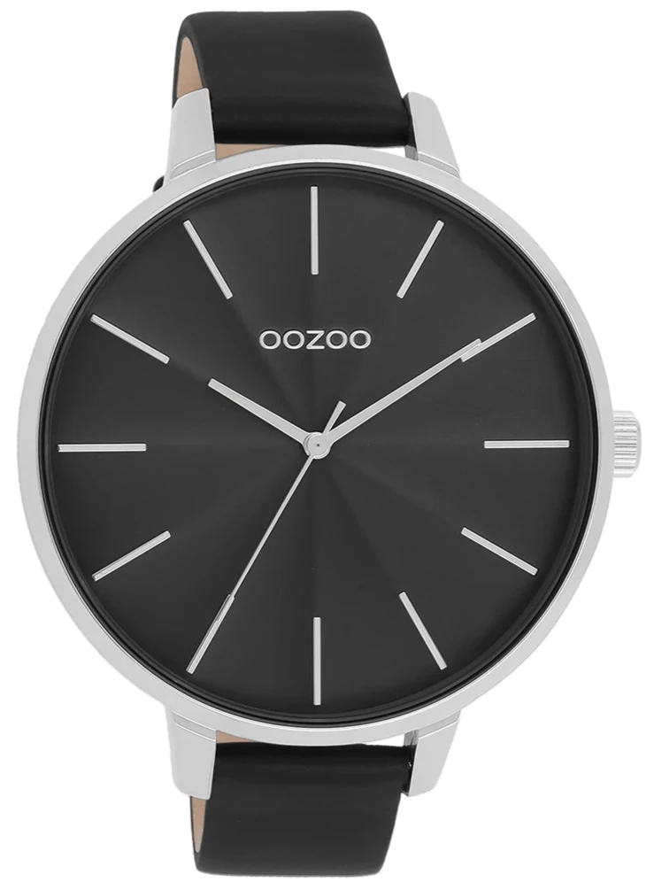 OOZOO C11258 48mm Timepieces Black Leather Strap