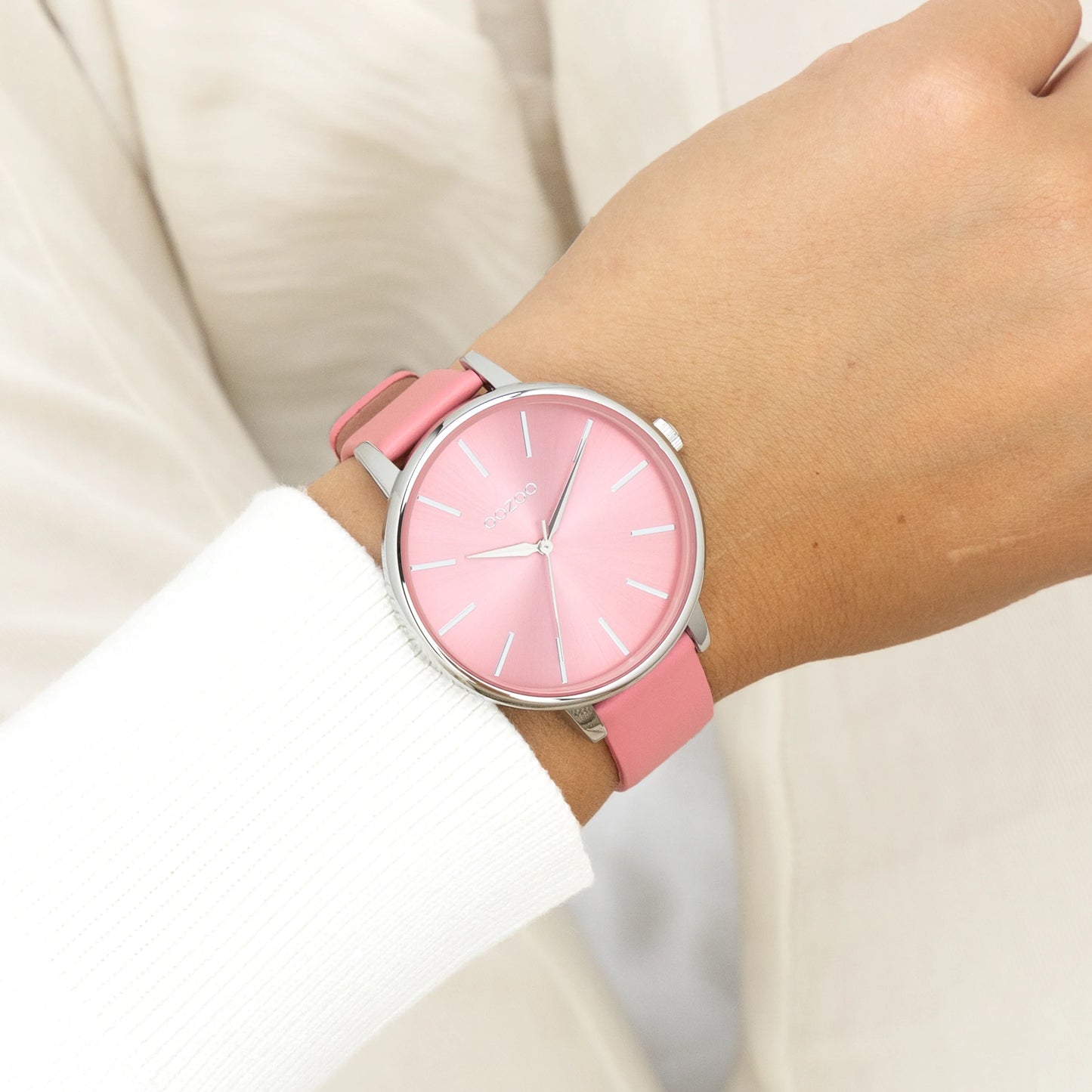 OOZOO C11295 42mm Timepieces Pink Leather Strap