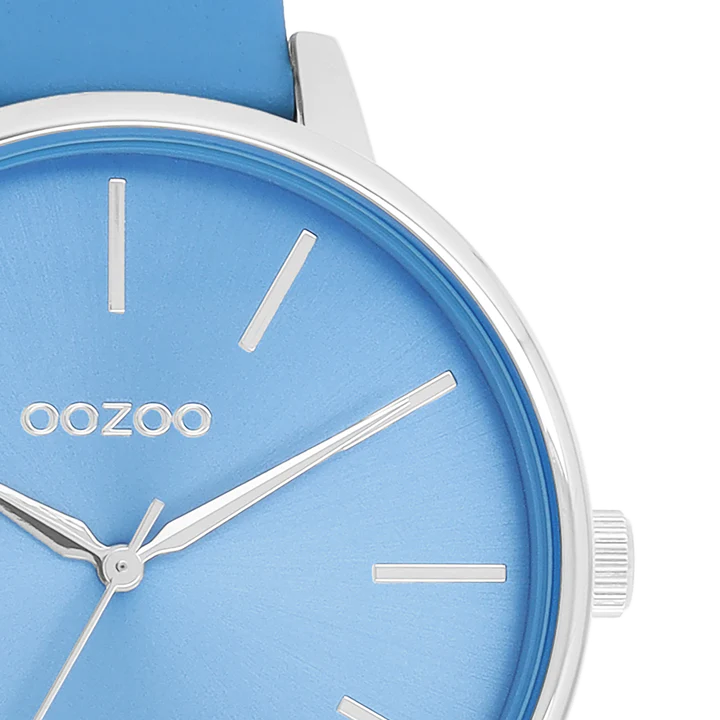 OOZOO C11296 42mm Timepieces Light Blue Leather Strap