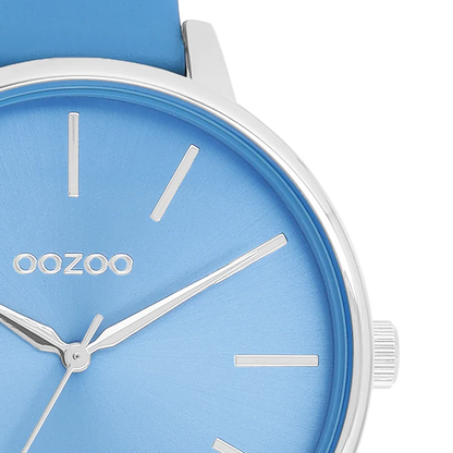 OOZOO C11296 42mm Timepieces Light Blue Leather Strap