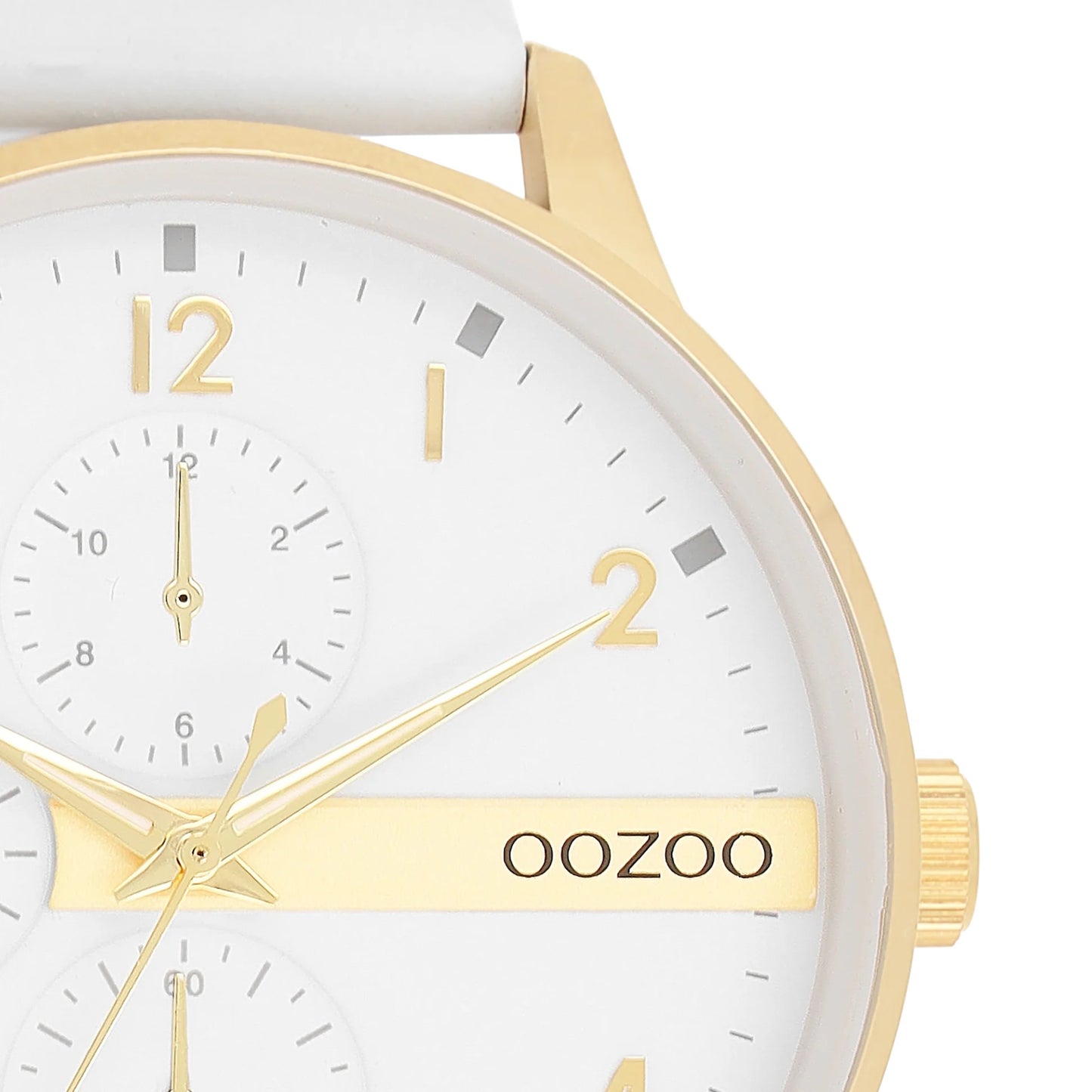 OOZOO C11305 45MM Timepieces White Leather Strap