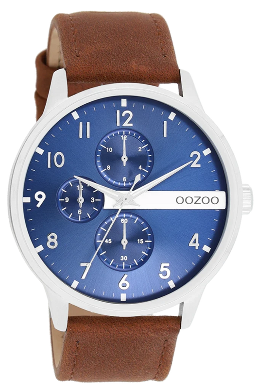 OOZOO C11306 45MM Timepieces Brown Leather Strap