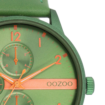 OOZOO C11308 45MM Timepieces Green Leather Strap