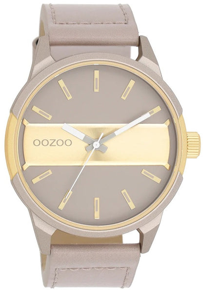 OOZOO C11317 48MM Timepieces Taupe Leather Strap