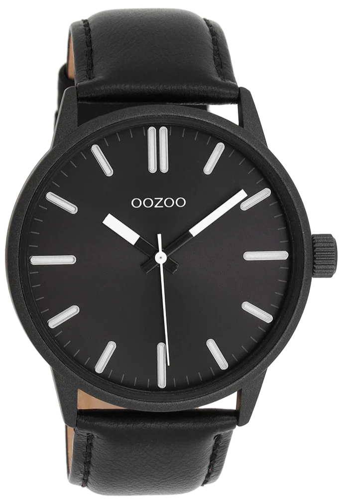 OOZOO C11404 45mm Timepieces Black Leather Strap