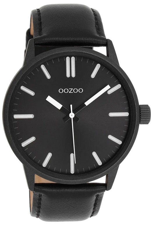 OOZOO C11404 45mm Timepieces Black Leather Strap