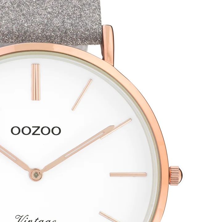 OOZOO C20151 40MM Vintage Gray Leather Strap