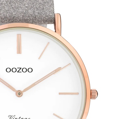 OOZOO C20151 40MM Vintage Gray Leather Strap