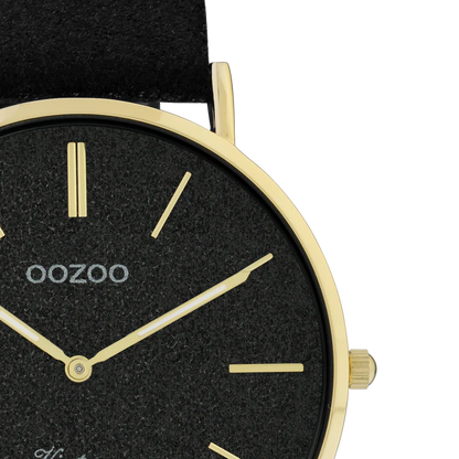 OOZOO C20164 40MM Timepieces Vintage Series Black Leather Strap