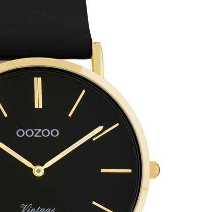 OOZOO C20181 36MM Vintage Black Leather Strap