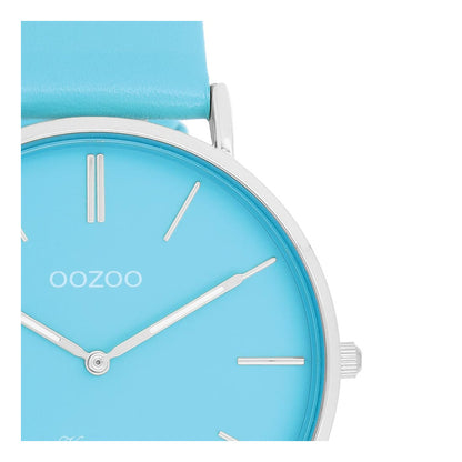 OOZOO C20322 40mm Vintage Light Blue Leather Strap