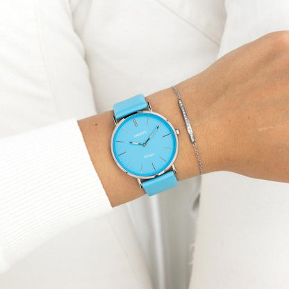 OOZOO C20322 40mm Vintage Light Blue Leather Strap