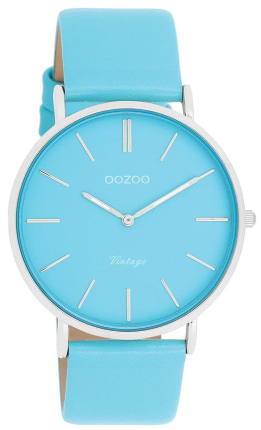 OOZOO C20322 40mm Vintage Light Blue Leather Strap