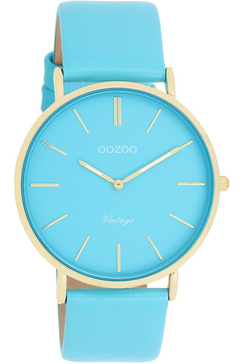 OOZOO C20323 40mm Vintage Light Blue Leather Strap