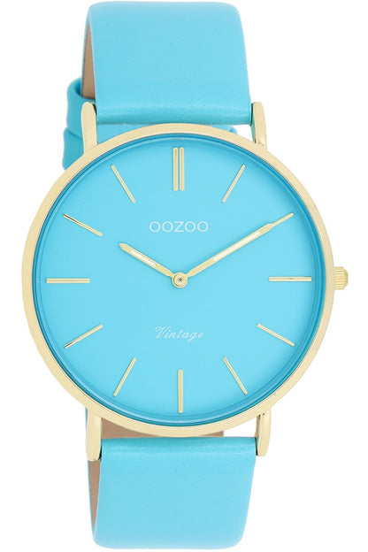 OOZOO C20323 40mm Vintage Light Blue Leather Strap