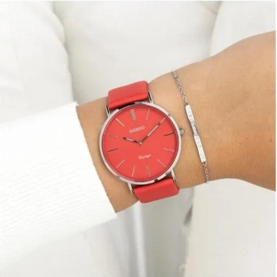 OOZOO C20324 40mm Vintage Red Leather Strap