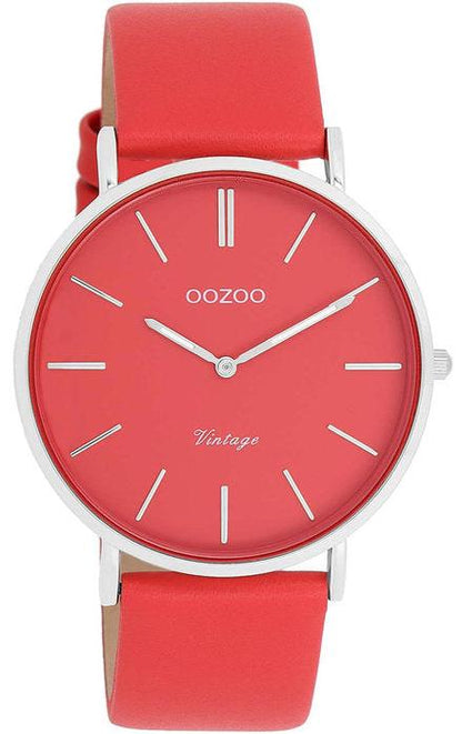 OOZOO C20324 40mm Vintage Red Leather Strap