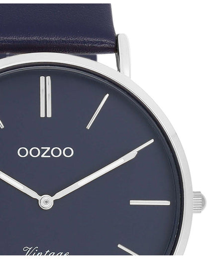 OOZOO C20328 40mm Vintage Blue Leather Strap