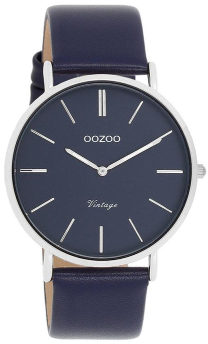 OOZOO C20328 40mm Vintage Blue Leather Strap