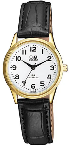 Q&Q C215J104Y Black Leather Strap