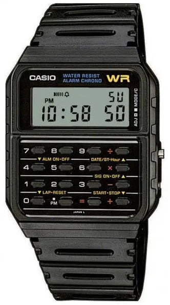 CASIO CA-53W-1ER Calculator Black Rubber Strap