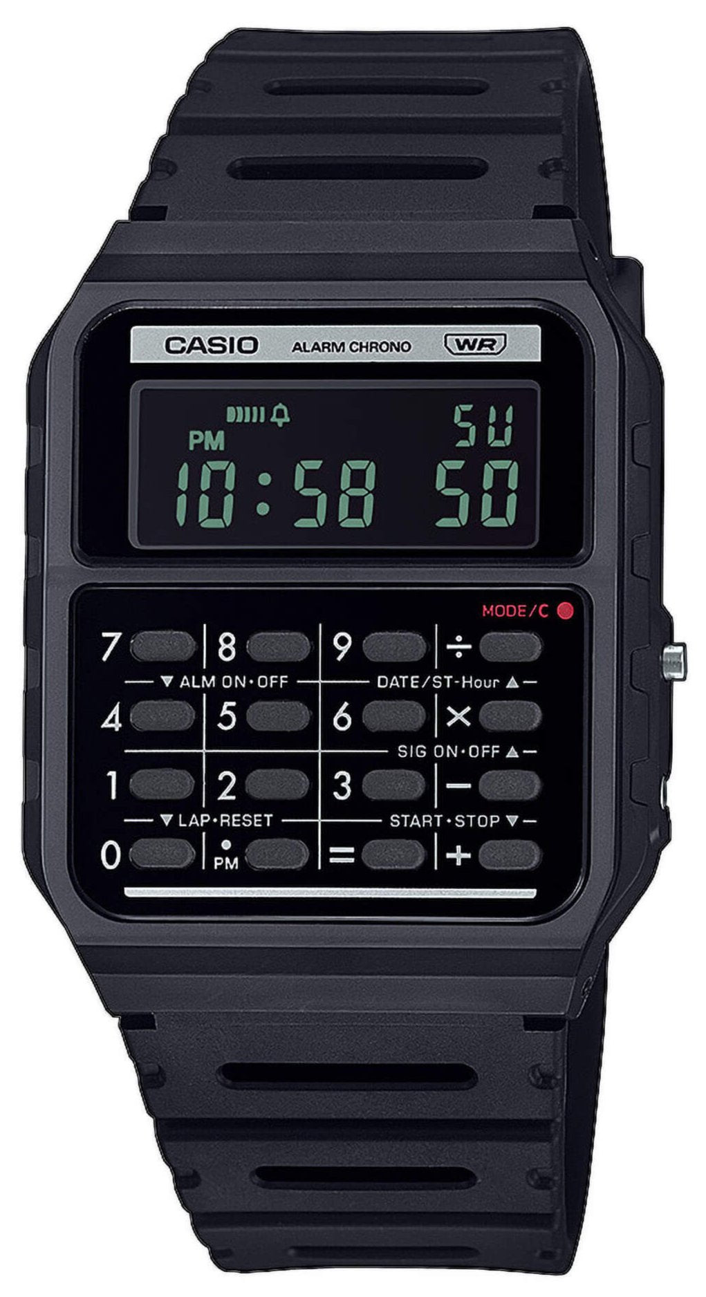 CASIO CA-53WB-1BEF Calculator Black Rubber Strap