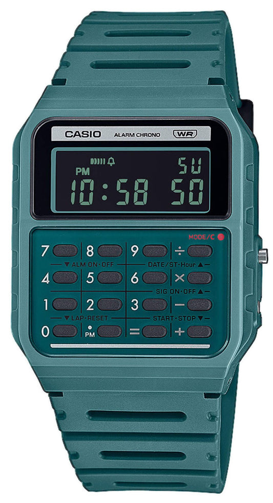 CASIO CA-53WB-3BEF Calculator Green Rubber Strap