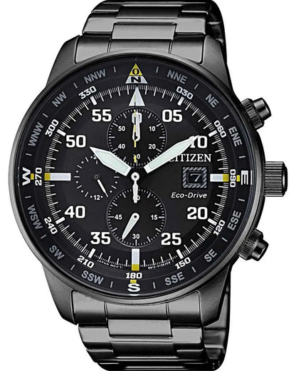 Citizen CA0695-84E Eco-Drive Chronograph Black Stainless Steel Bracelet
