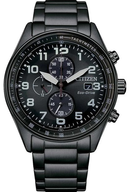 Citizen CA0775-79E Eco-Drive Chronograph Black Stainless Steel Bracelet
