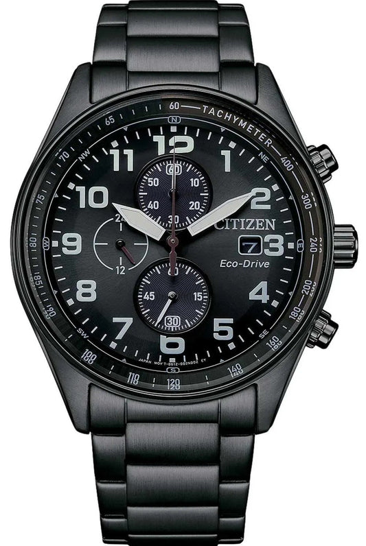 Citizen CA0775-79E Eco-Drive Chronograph Black Stainless Steel Bracelet