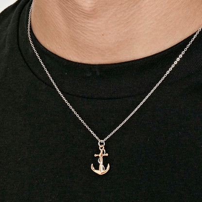 Luca Barra CA437 Men's Steel Necklace with Anchor