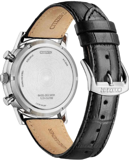 Citizen CA4630-02A Eco-Drive Chronograph Black Leather Strap