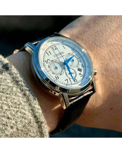 Citizen CA4630-02A Eco-Drive Chronograph Black Leather Strap