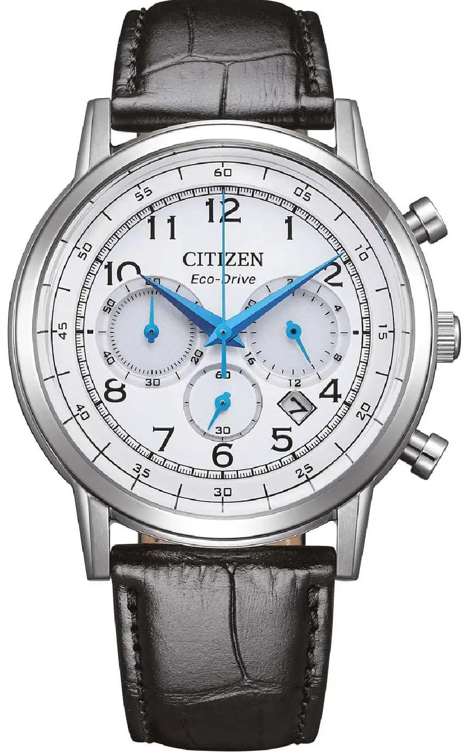 Citizen CA4630-02A Eco-Drive Chronograph Black Leather Strap
