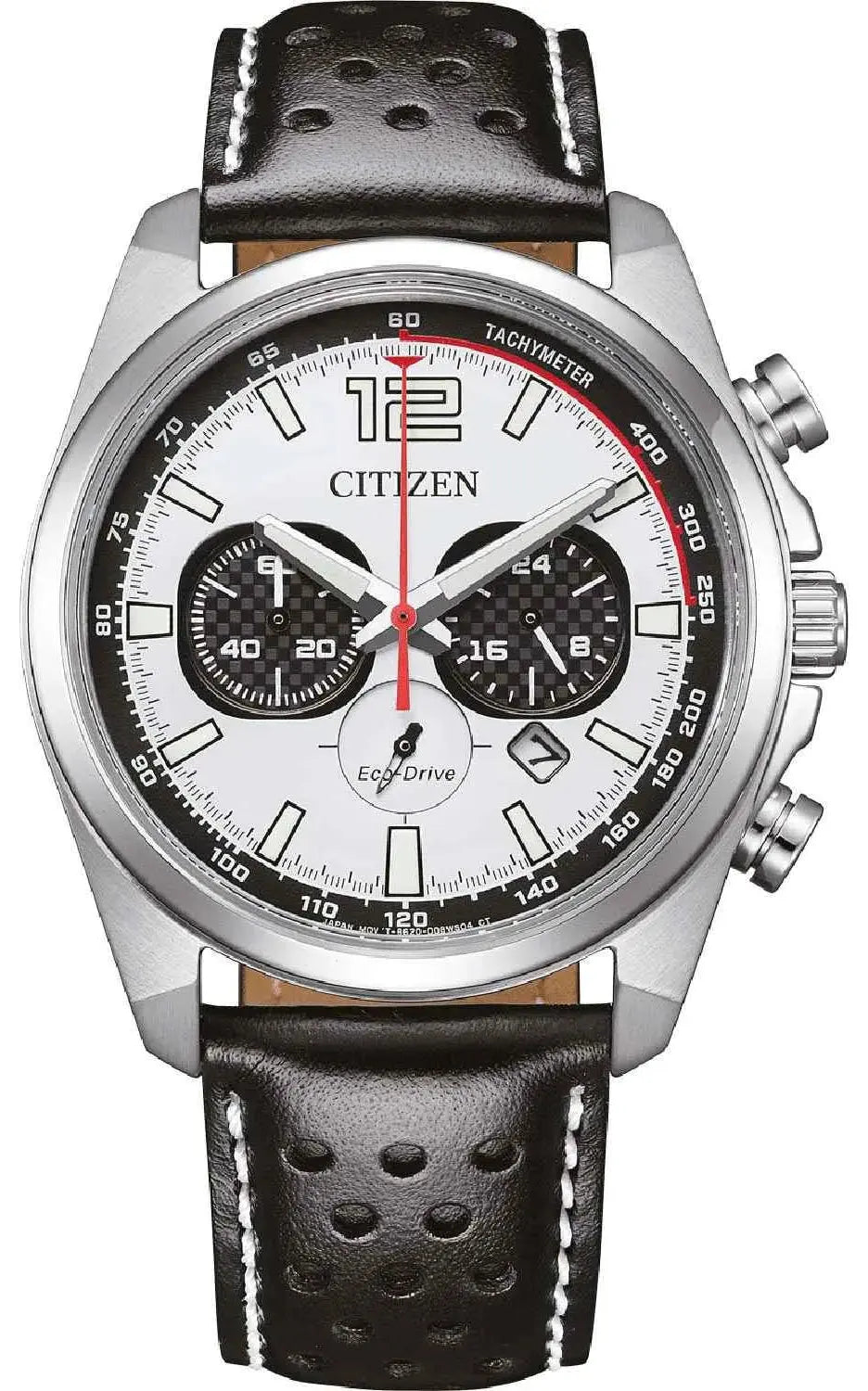 Citizen CA4640-09A Eco-Drive Chronograph Black Leather Strap