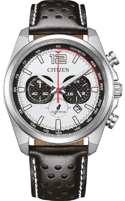 Citizen CA4640-09A Eco-Drive Chronograph Black Leather Strap