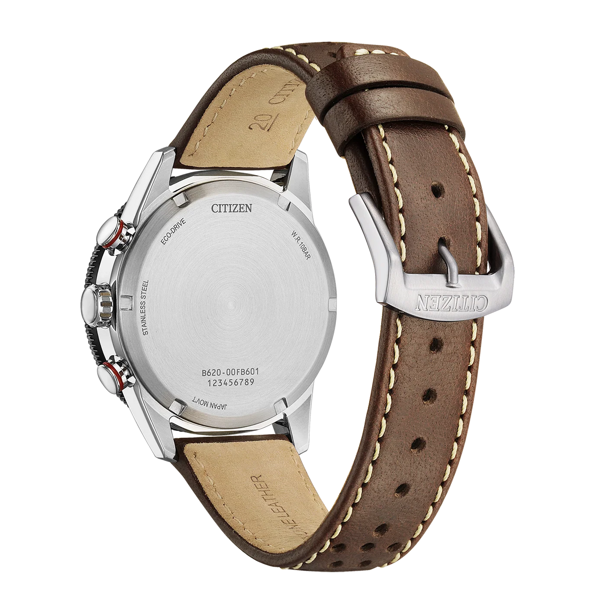 Citizen CA4714-04A Eco-Drive Chronograph Brown Leather Strap