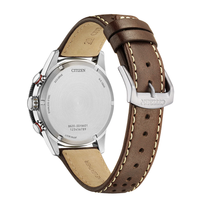 Citizen CA4714-04A Eco-Drive Chronograph Brown Leather Strap