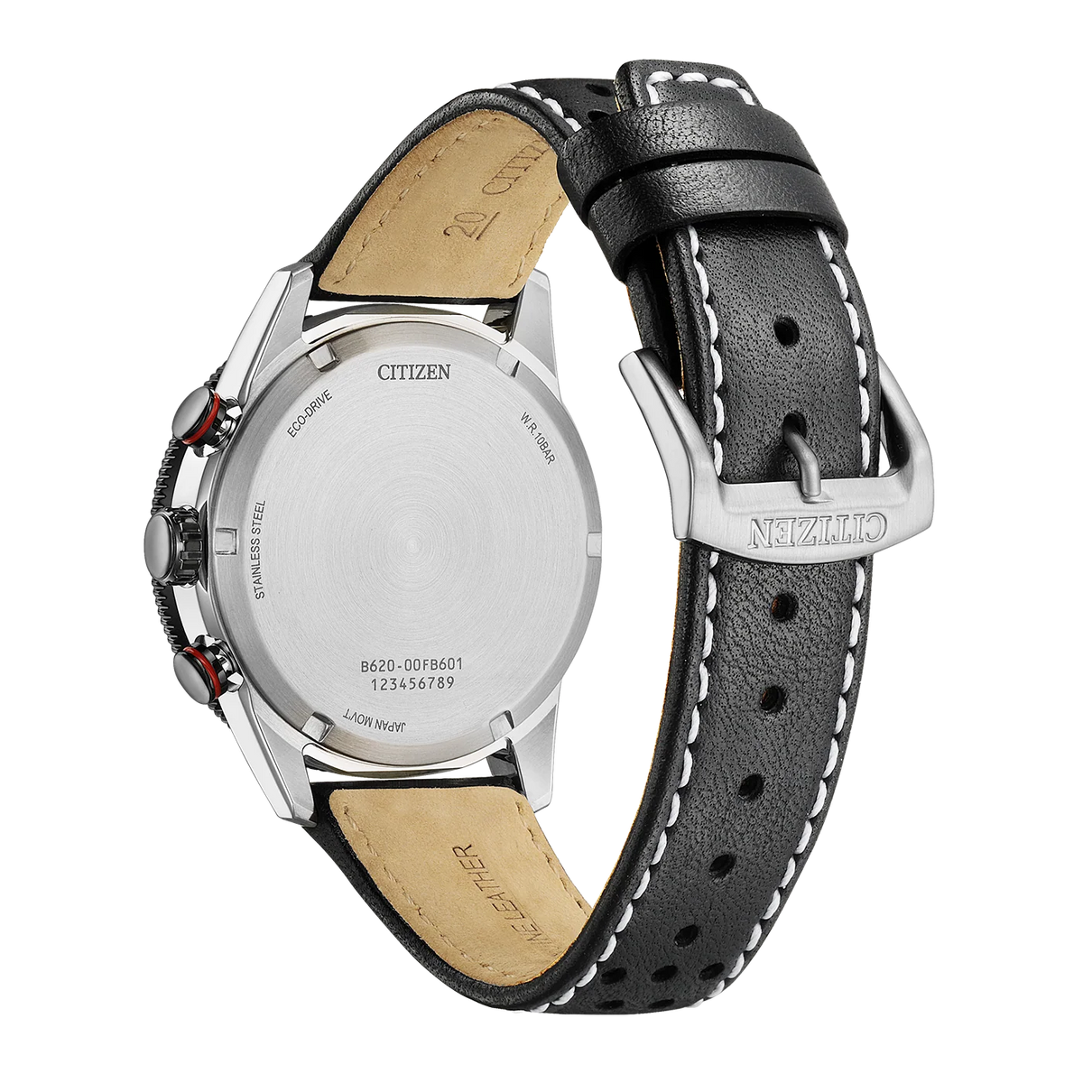 Citizen CA4717-06E Eco-Drive Chronograph Black Leather Strap