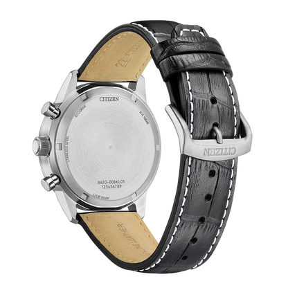 Citizen CA4720-01X Eco-Drive Chronograph Black Leather Strap