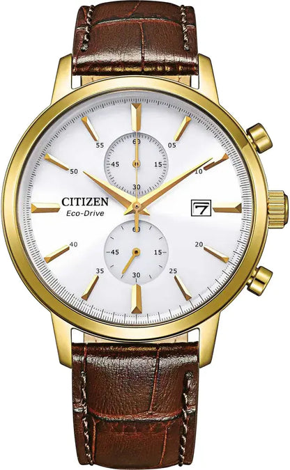 Citizen CA7062-15A Eco-Drive Chronograph Brown Leather Strap