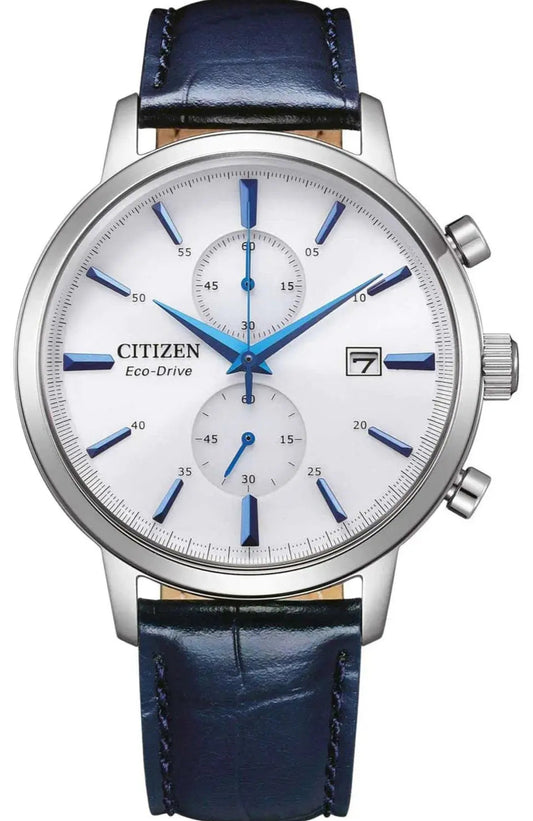 Citizen CA7069-16A Eco-Drive Chronograph Blue Leather Strap